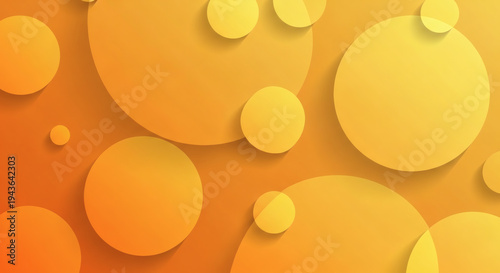 Abstract Overlapping Yellow and Orange Circles Background