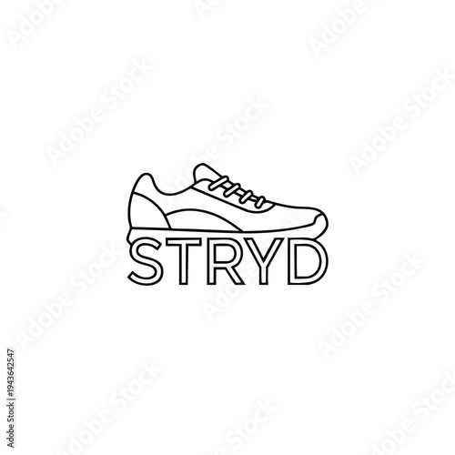 Running shoe logo with brand name STR YD.