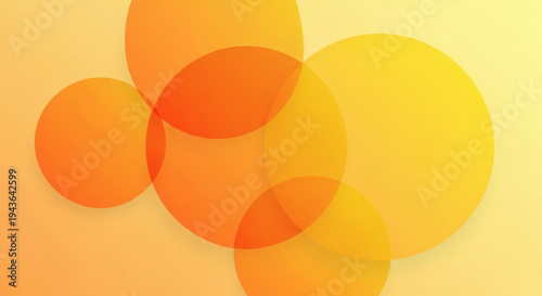 Abstract Overlapping Yellow and Orange Circles Background