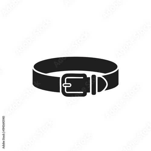 Black belt with a silver buckle on a white background