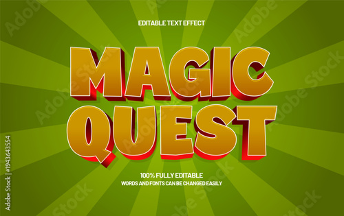Magic Quest Editable Text Effect - Esports Style Gaming Typography for Logo and Title