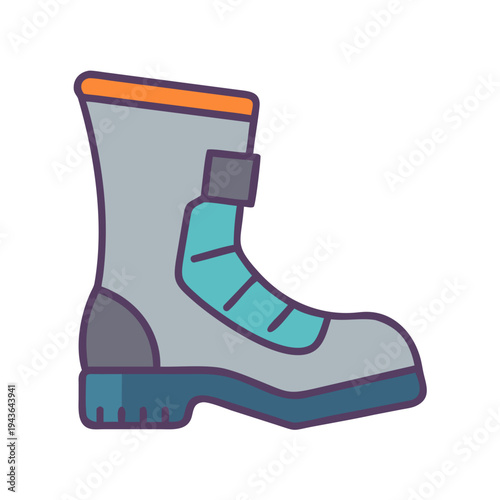 Illustration an insulating leather boot safety equipment
