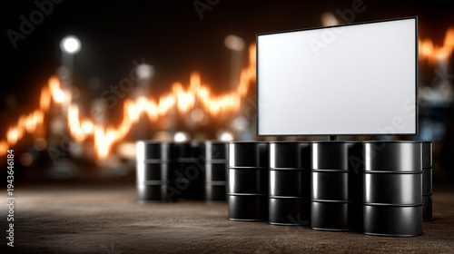 Oil Barrels with Display an...