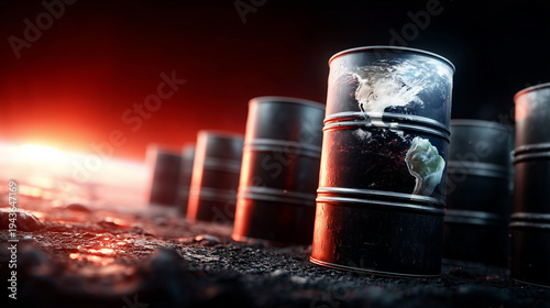 Oil Barrels Depicting the W...