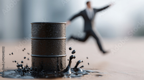 Oil Crisis Concept: A minia...