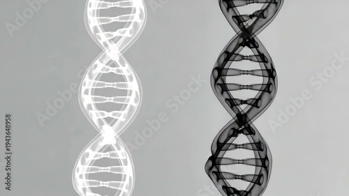 Dual DNA Helix Design Illustrating Genetic Concepts