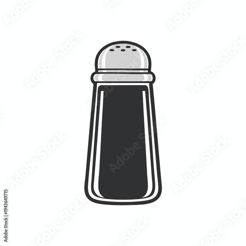 Simple, monochrome illustration of a salt shaker with six holes