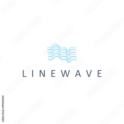 Creative Design of Abstract Ocean Wave Logo, simple minimalist