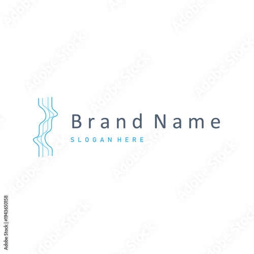 Simple Ocean Wave Line Logo Modern Brand