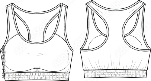 Technical Flat Sketch of a Long Kimono Robe with Wide Bell Sleeves and Banded Collar Front and Back View for Fashion Design Tech Packs