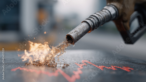 Fuel Flow: A close-up shot ...
