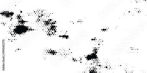 Dotted gradient vector illustration, white and black halftone background