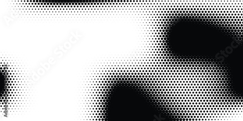 Dotted gradient vector illustration, white and black halftone background