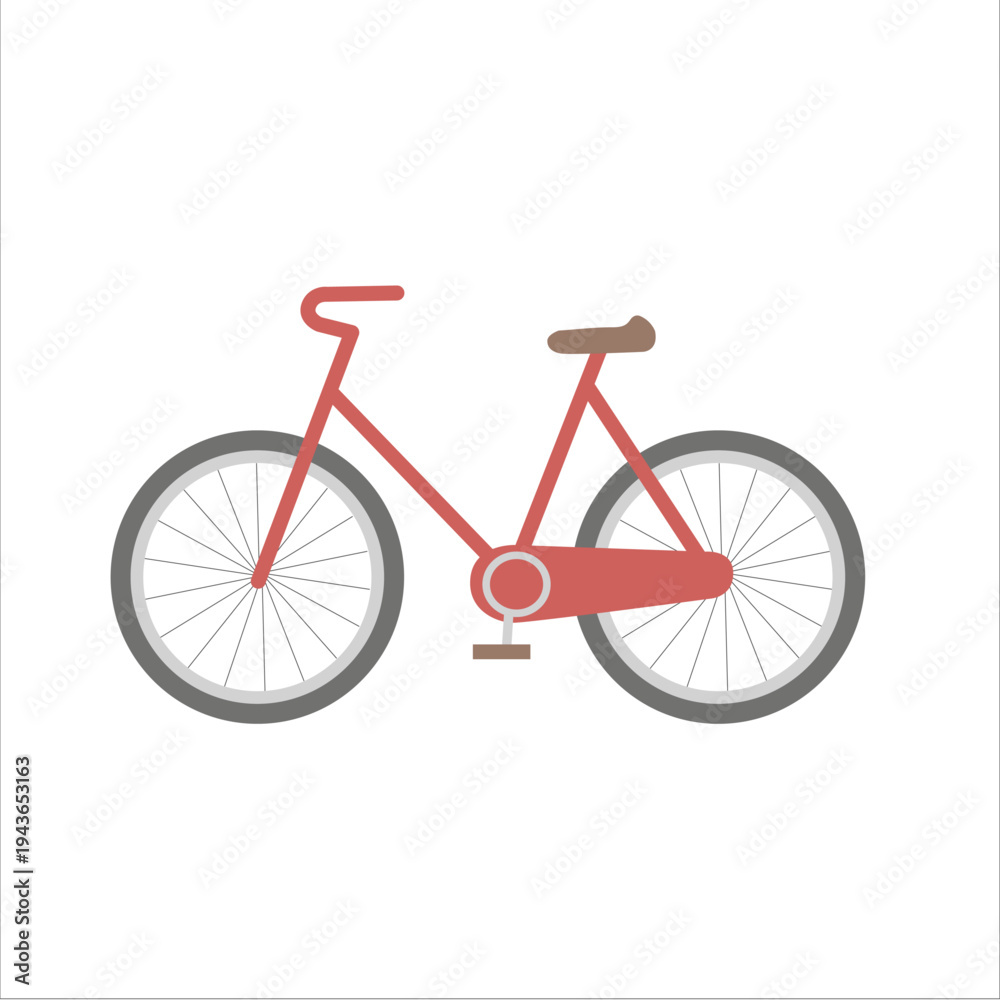 Fototapeta premium シンプルな自転車のイラスト アイコン 乗り物素材