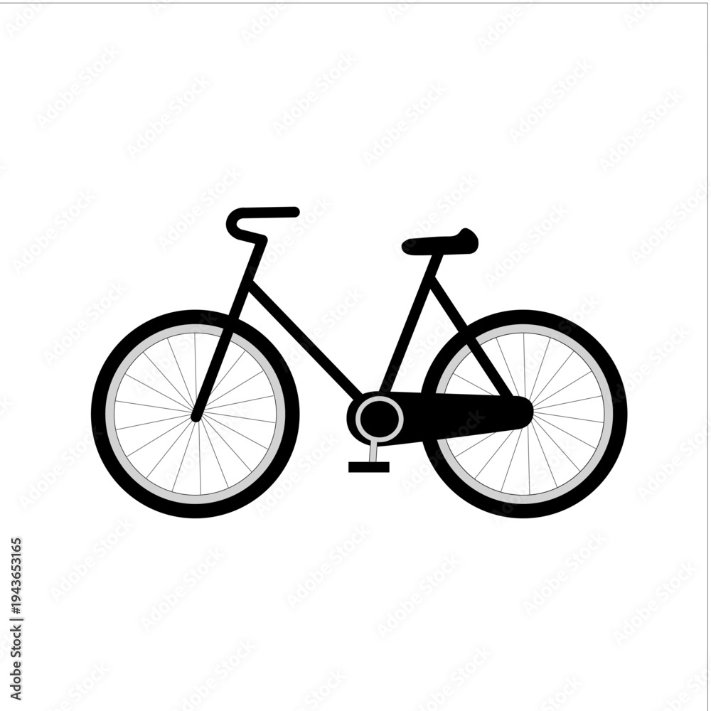 Fototapeta premium シンプルな自転車のイラスト アイコン 乗り物素材