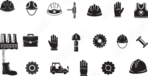 Collection of construction and industrial icons