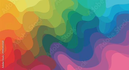 Colorful, layered fluid shapes creating abstract background