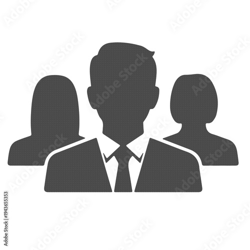Business Leadership Team Icon, Company CEO Manager and Employees Group Management Corporate Teamwork Vector Symbol