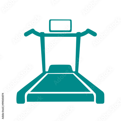 A person runs on a treadmill in a fitness center indoors.