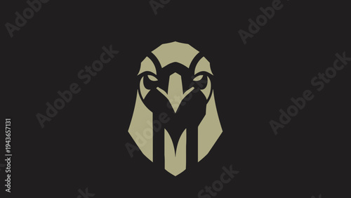 Stylized Hawk Head Emblem with Intense Gaze.