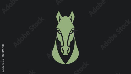 Stylized Horse Head Emblem in a Dark Background.