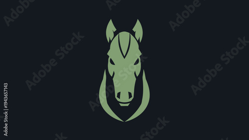 Stylized Horse Head Emblem Vector Art.