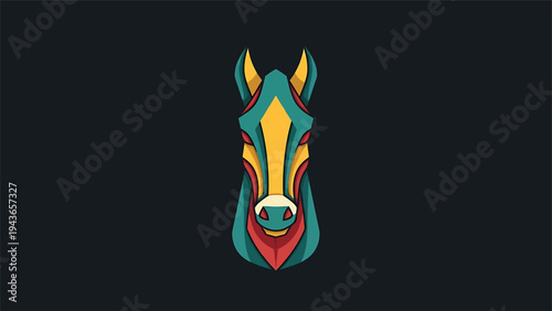 Stylized Horse Head Illustration Vibrant Colors.