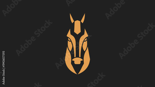 Stylized Horse Head Logo Design Abstract Geometric Art.