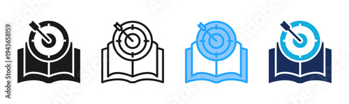 Learning Goal icon set multiple style collection