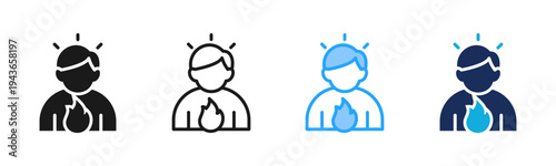 Self Motivation icon set multiple style collection