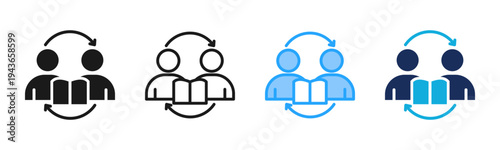 Knowledge Sharing icon set multiple style collection