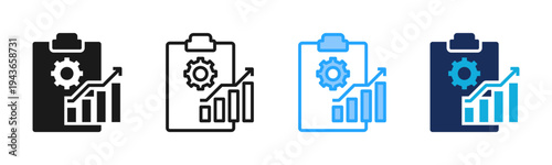Improvement Plan icon set multiple style collection