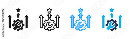 Skill Upgrade icon set multiple style collection