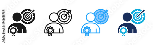 Competency icon set multiple style collection