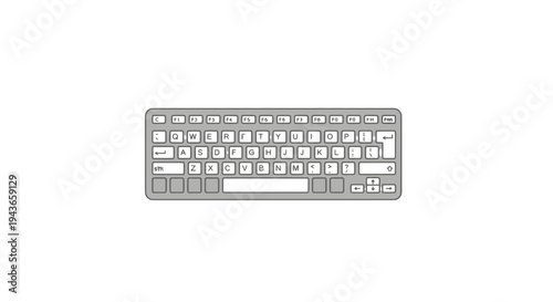 Vector keyboard icon, gray and white