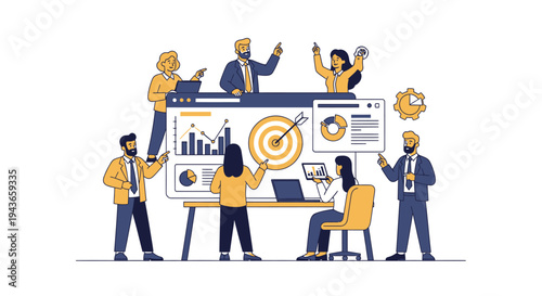 Wallpaper Mural Team collaborating on business strategy and achieving goals. Torontodigital.ca