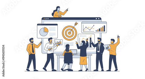 Wallpaper Mural Team collaborating on business strategy and data analysis. Torontodigital.ca