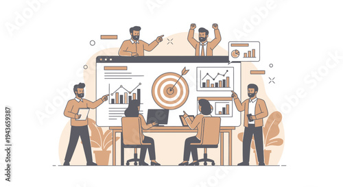 Wallpaper Mural Team collaborating on business strategy and data analysis. Torontodigital.ca