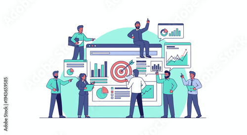 Wallpaper Mural Team of professionals analyzing business data and achieving goals. Torontodigital.ca