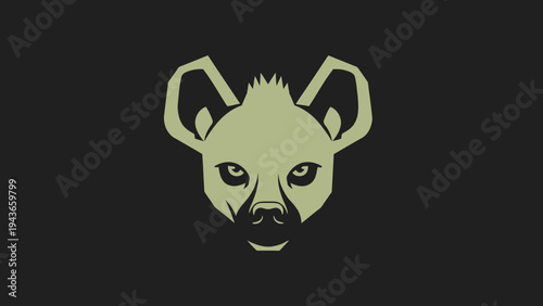 Stylized Hyena Head Graphic Design Illustration.