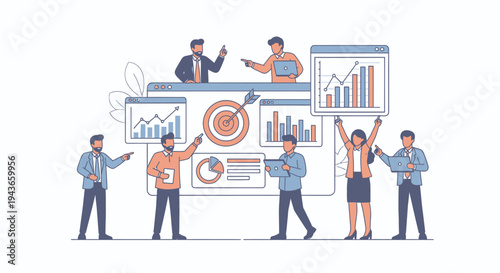 Wallpaper Mural Teamwork and Business Analytics Meeting Presentation. Torontodigital.ca