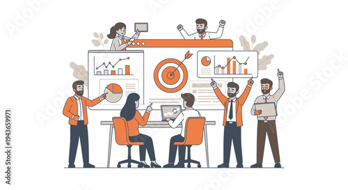 Wallpaper Mural Teamwork and Business Analytics Meeting Success. Torontodigital.ca