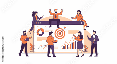 Wallpaper Mural Teamwork and Business Analytics Strategy Meeting. Torontodigital.ca