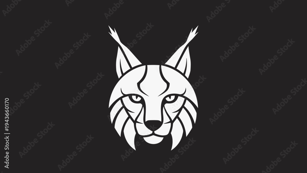 Fototapeta premium Stylized Lynx Head Logo Design Vector Art.