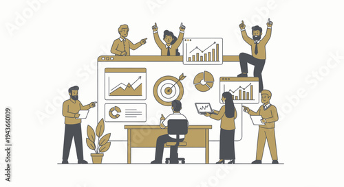 Wallpaper Mural Teamwork and Business Growth Strategy Meeting. Torontodigital.ca