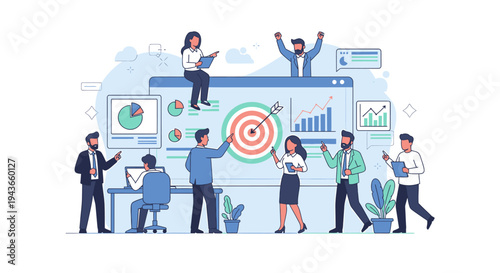 Wallpaper Mural Teamwork and Business Strategy Achieving Goals Together. Torontodigital.ca