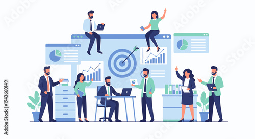 Wallpaper Mural Teamwork and Business Strategy Achieving Goals Together. Torontodigital.ca