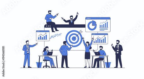 Wallpaper Mural Teamwork and Business Strategy Achieving Goals Together. Torontodigital.ca