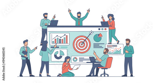 Wallpaper Mural Teamwork and Business Strategy Achieving Goals Together. Torontodigital.ca