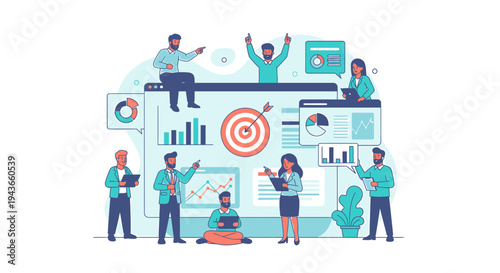 Wallpaper Mural Teamwork and Business Strategy Meeting for Financial Growth. Torontodigital.ca